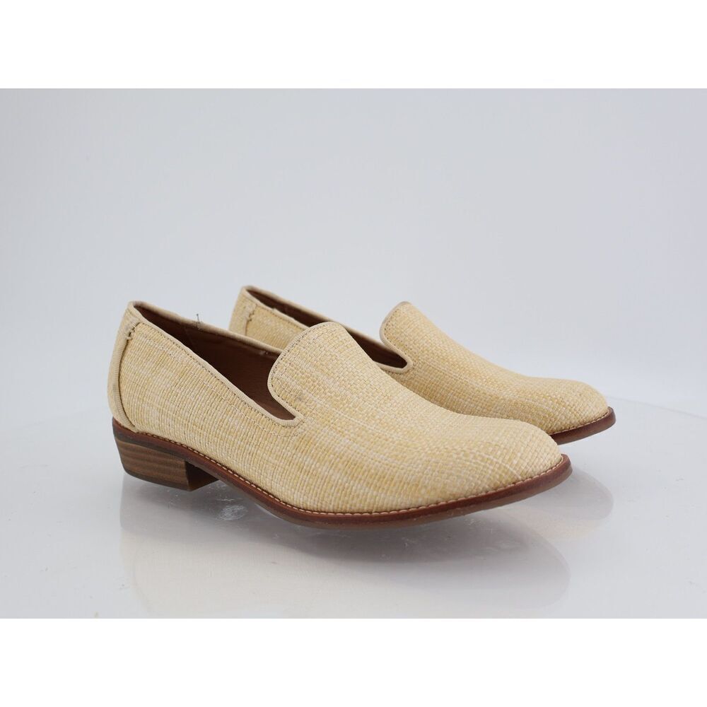 Earth Edna Round Toe Casual Slip-on Flat Loafers Size 6M Beige Textile Woven